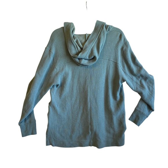 Athleta Hooded Pullover Sweater Womens Small Coastal Luxe Oversized Waffle-Knit - Picture 2 of 5
